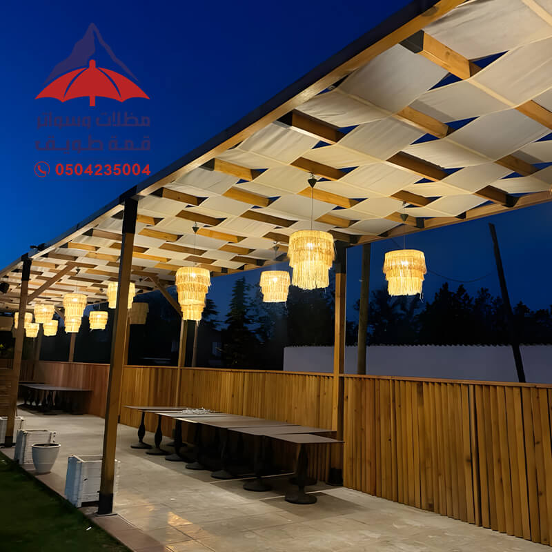 أفضل انواع المظلات القماش المجدول للمرات والحدائق