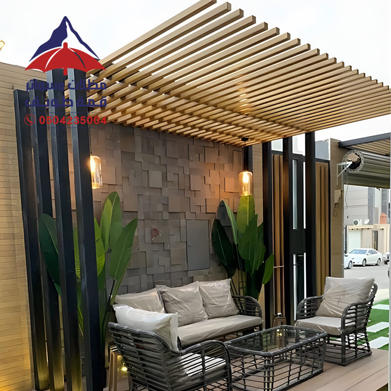 حدائق خارجية الرياض مؤسسة مظلات وسواتر قمة طويق